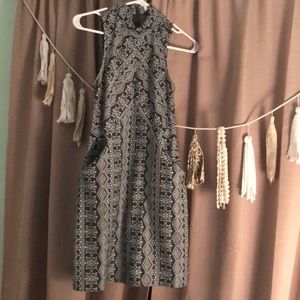 High neck, sleeveless dress with pockets